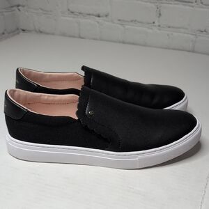 Kate Spade Alegra Leather And Canvas Slip On Sneakers